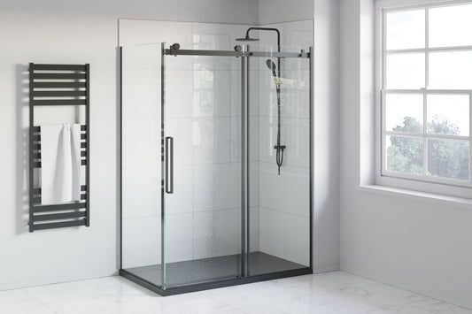 Corner Shower 48x36x84  Black - 8mm